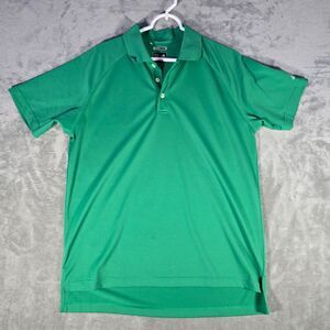 Adidas Polo‎ Shirt Mens Medium Climalite Green Short Sleeve Golf Athletic Poly
